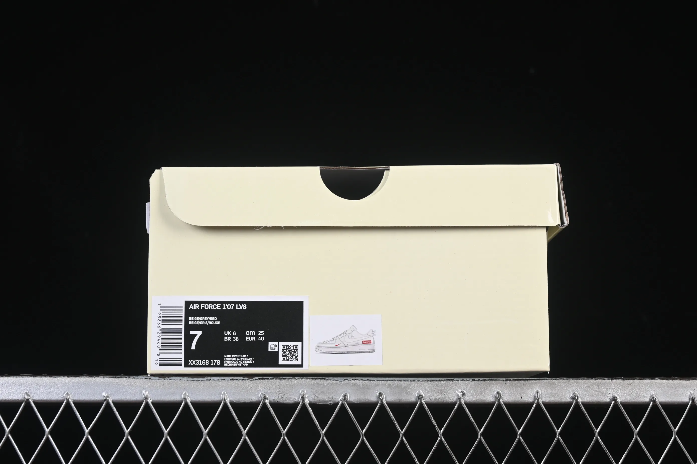 All categories Nk Air Force 1 Air Force series Nk Air Force 1 Low Air Force low-top Nike Air Force 1'07 Low Supreme co-branded beige crystal bottom Air Force 1 low-top casual sneakers XX3168-178